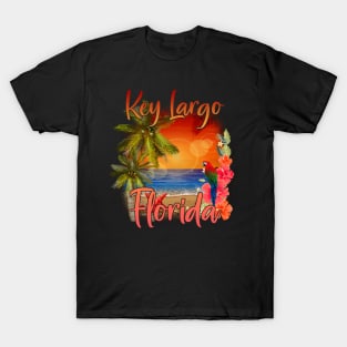 Key Largo Florida Keys Tropical Beach Sunset Island Vacation T-Shirt